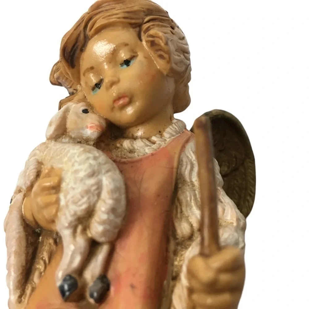 VINTAGE 90s Fontanini Nativity Figurine #662 Little Angel Shepherd Lamb 1993